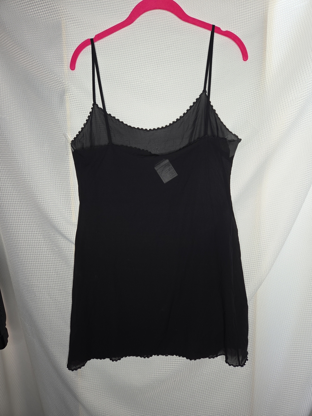 CHANEL Black Silk Lace-Trim Slip Shear Dress - Picture 3 of 7